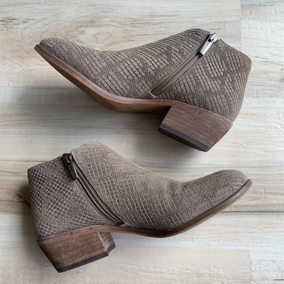 Vince Camuto Shoes - Vince Camuto Bootie Snake Print Suede Taupe Size 7
